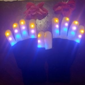 🎉HOST PICK!🎉LIGHT-UP GLOVES, WHITE & BLACK, COTTON